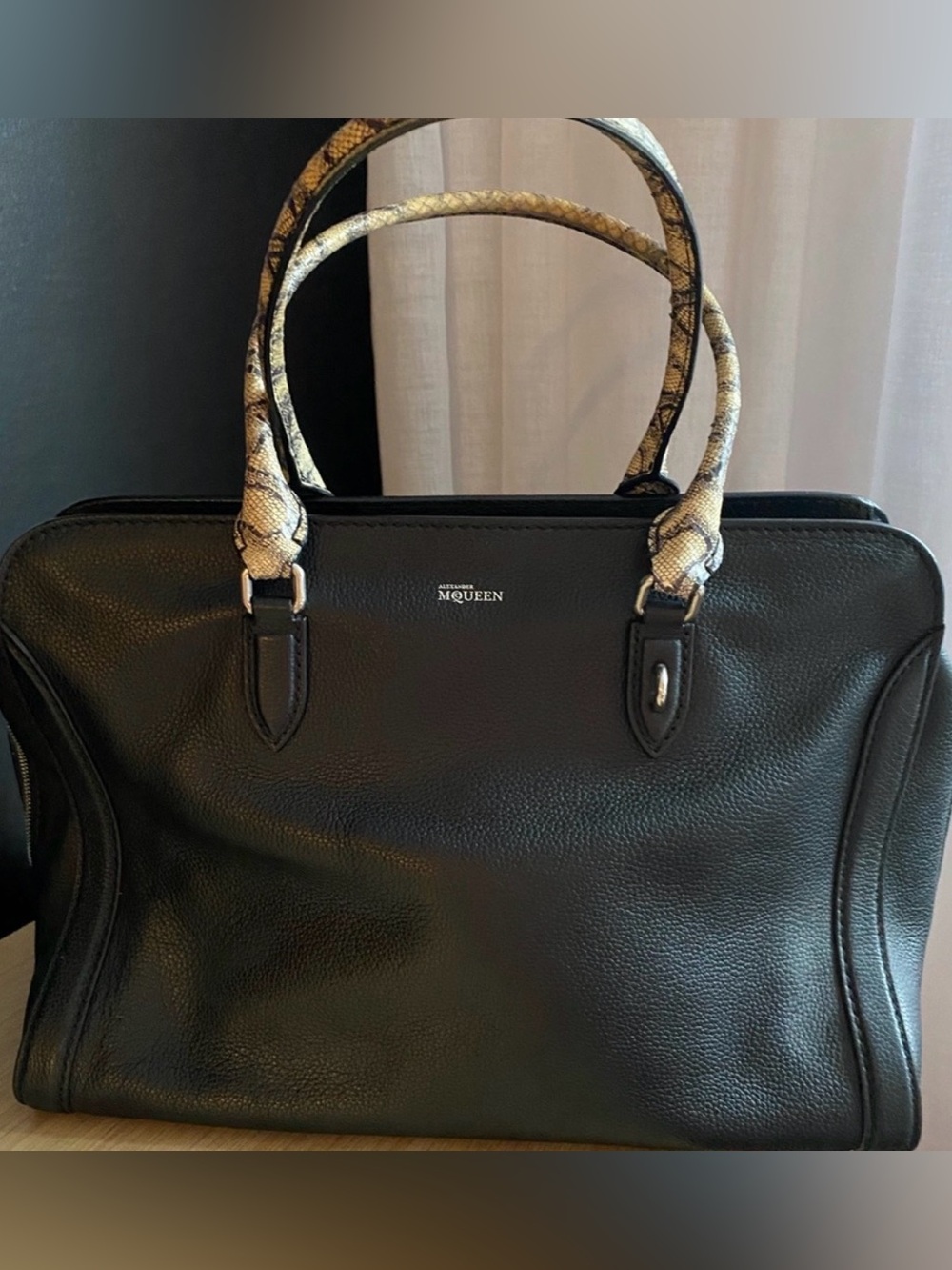 Alexander McQueen Satchel with Textured Handles